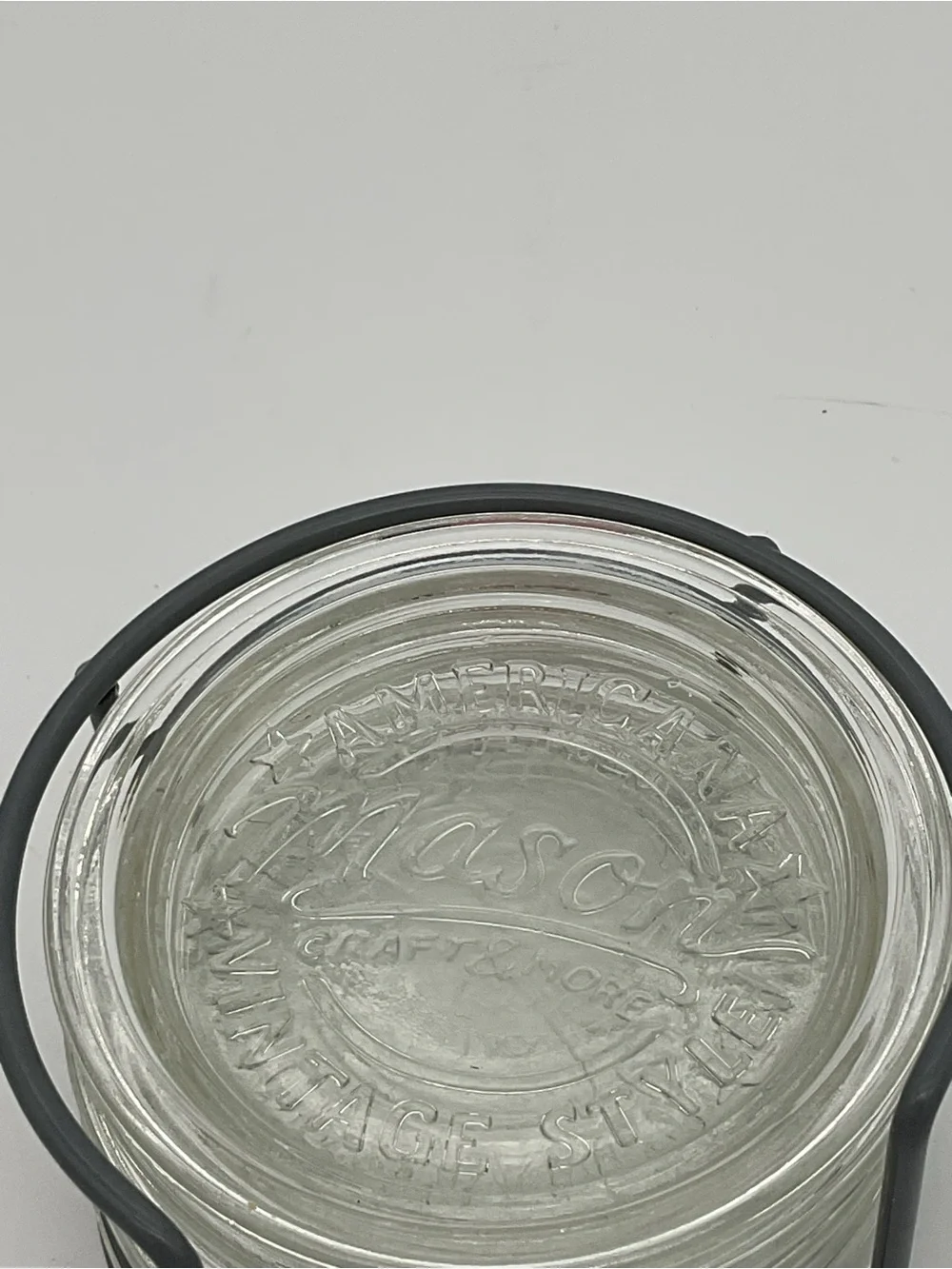 Mason Glass Coaster Set with Metal Holder - Clear